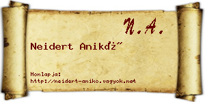 Neidert Anikó névjegykártya